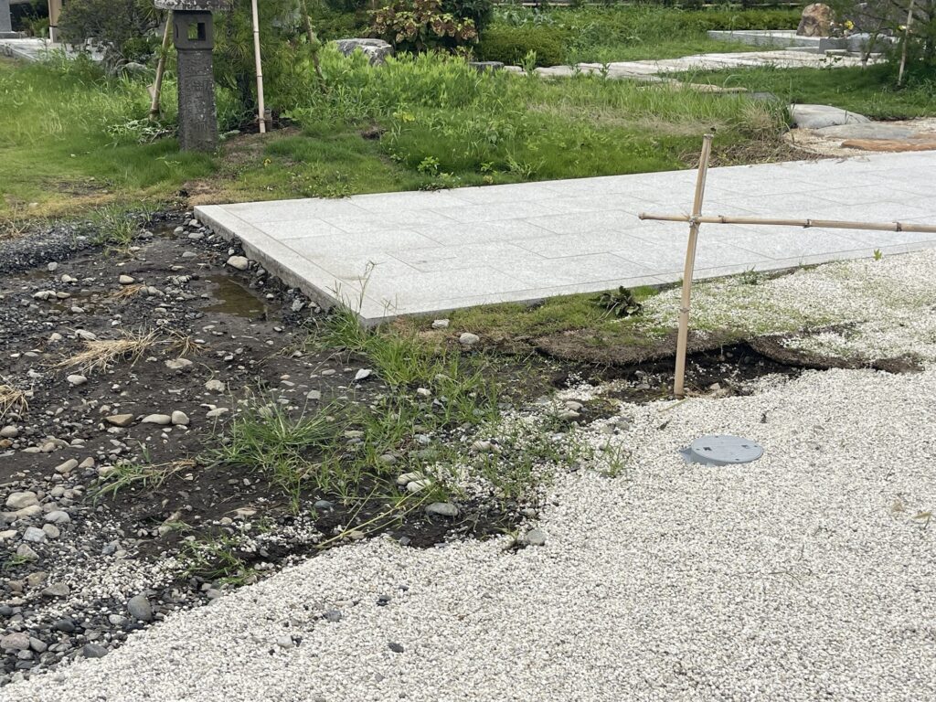 大雨冠水 西長岡 長岡寺 境内 2026年7月19日