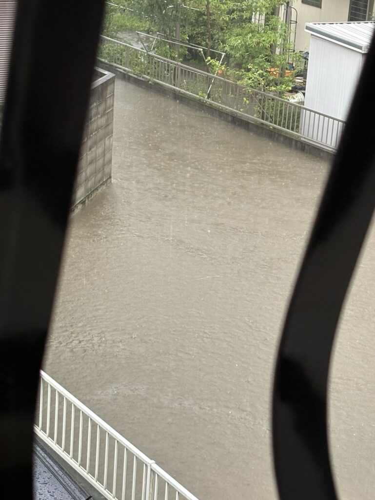 大雨冠水 台之郷町 市営韮川団地南 2026年7月17日